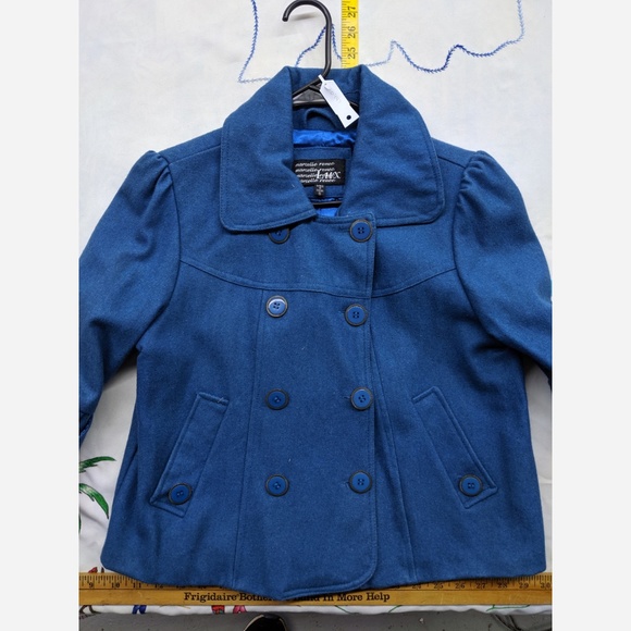 Women's Small Marcelle Renee 50% Wool Peacoat - Picture 2 of 5